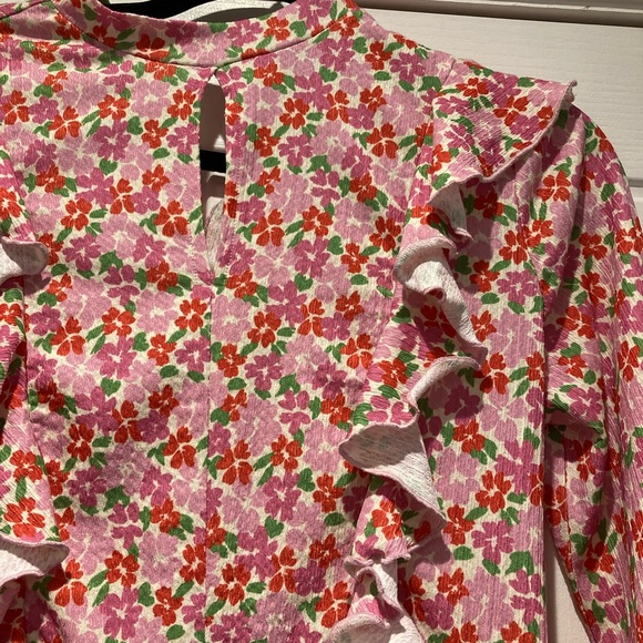 New Look pink longsleeve floral dress ladies size 12 - Picture 3 of 4